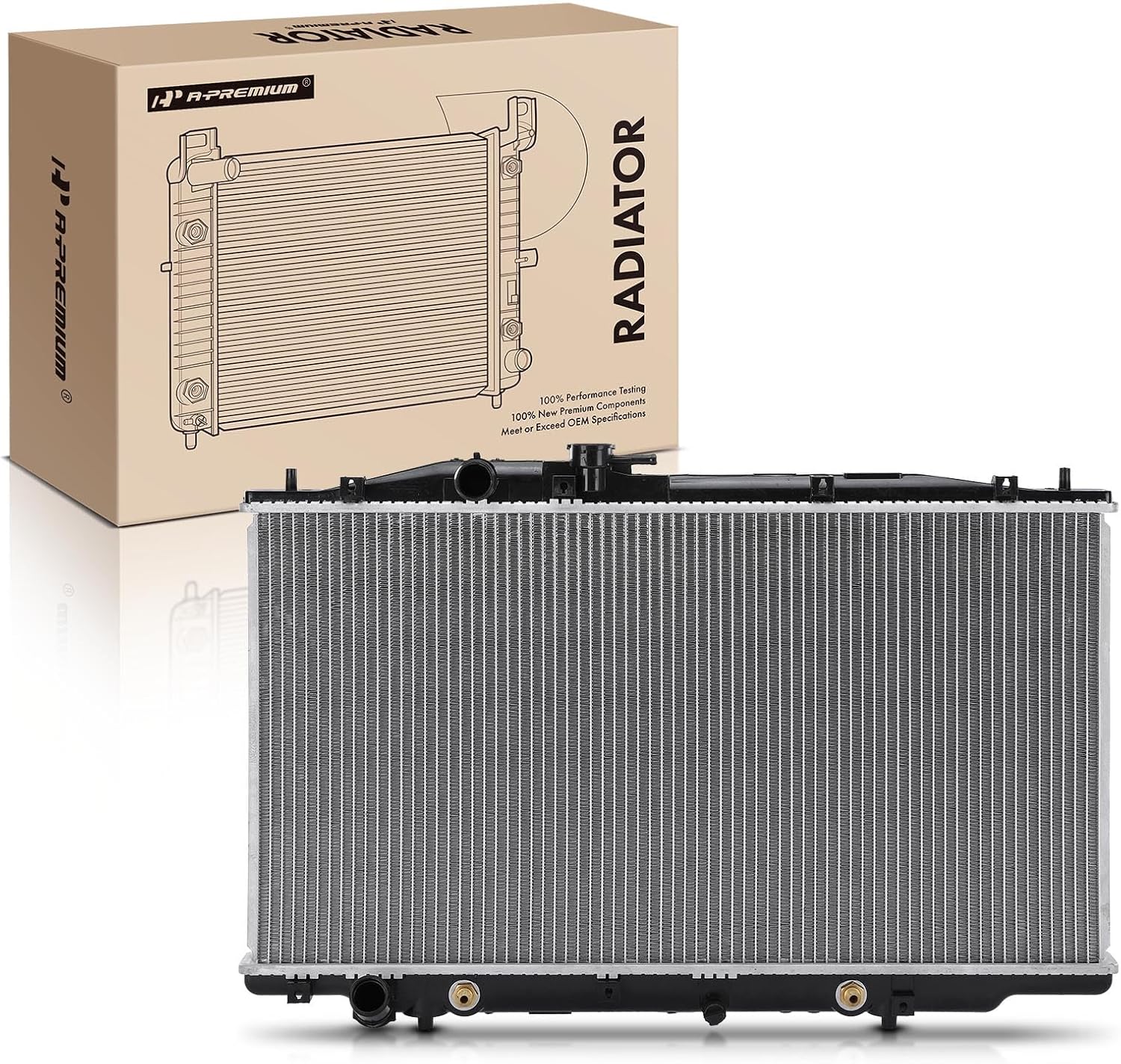 A-Premium Engine Coolant Radiator with Transmission Oil Cooler Compatible with Honda Accord 2005 2006 2007 V6 3.0L, Automatic Transmission, Replace# 19010RCJA52