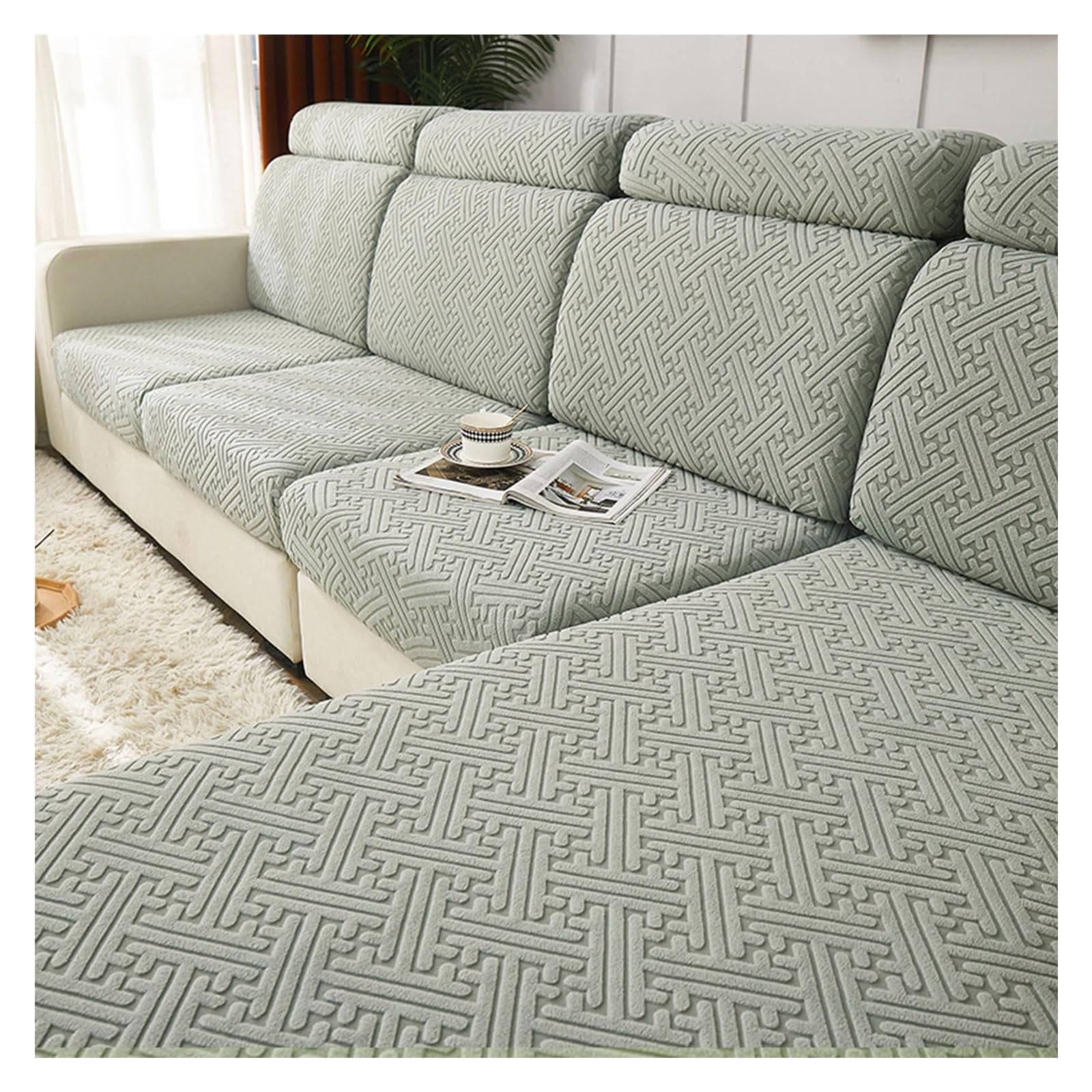 Canapé glissant ? Housses de coussin de canapé antidérapantes extensibles L S