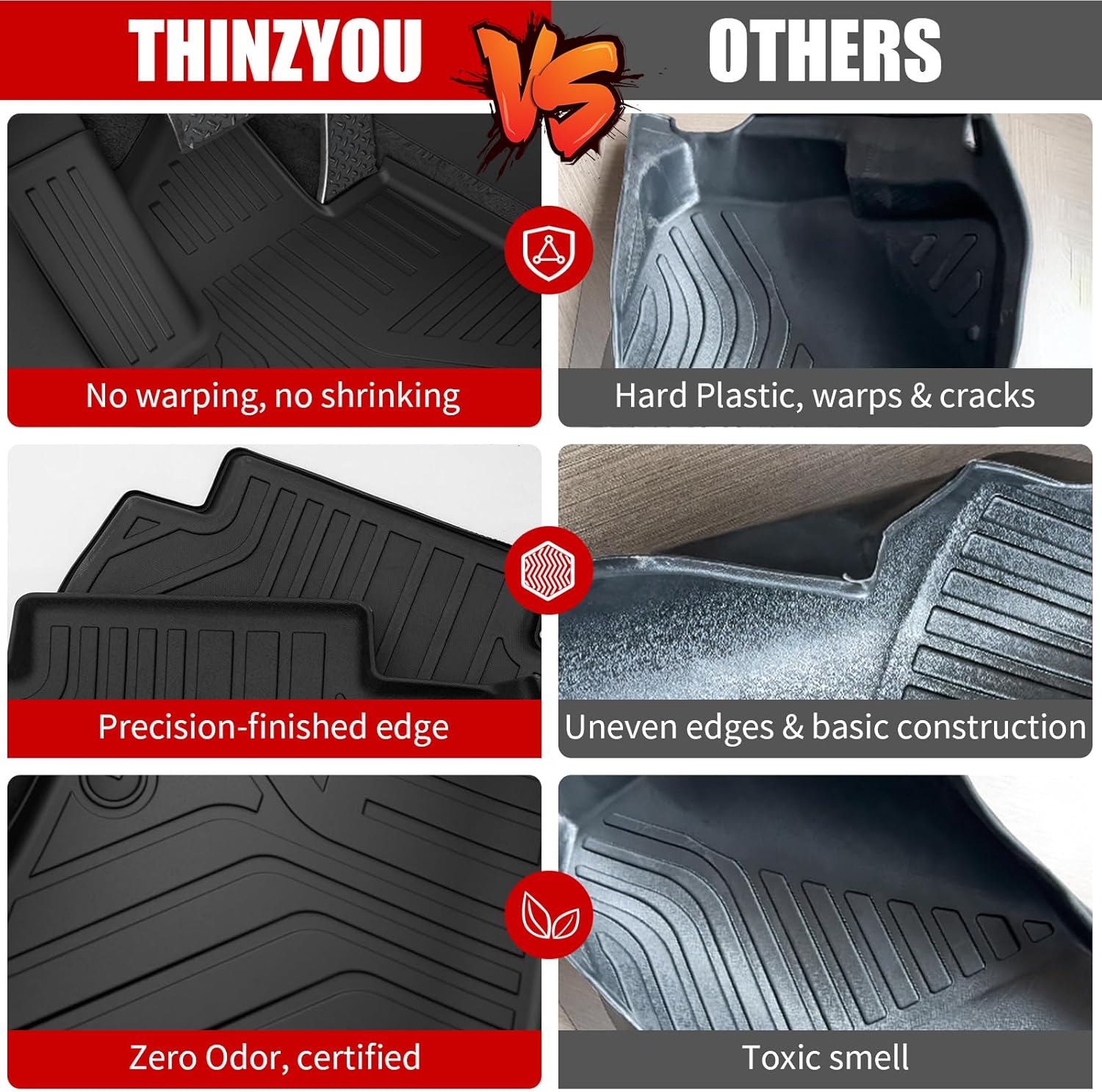 Floor Mats Compatible with 2025 2026 Toyota Camry (Include Hybrid) Cargo Mat Trunk Mat Cargo Liner Back Seat Cover Protector All Weather Camry Accessories (Floor Mats+Trunk Mat+Backrest Mats) - Image 7