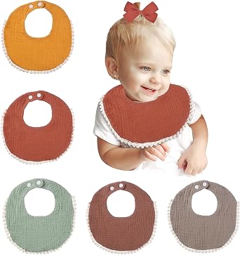 Baby Bandana Drooling Bibs Sets, Teething Muslin Cotton Bibs for Boys Girls, Toddlers, Newborn, Unisex