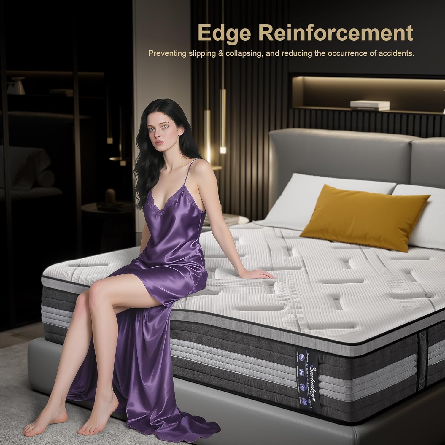 14 Inch Hybrid Mattress - Queen Size Mattress Medium Firm with Memory Foam, Individual Pocket Springs for Motion Isolation, Enhanced Edge Support, White