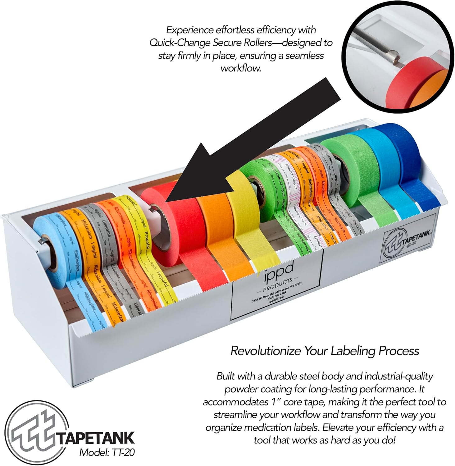 Generic TAPETANK Industrial Multi-Roll Tape Dispenser Holds 20 Rolls