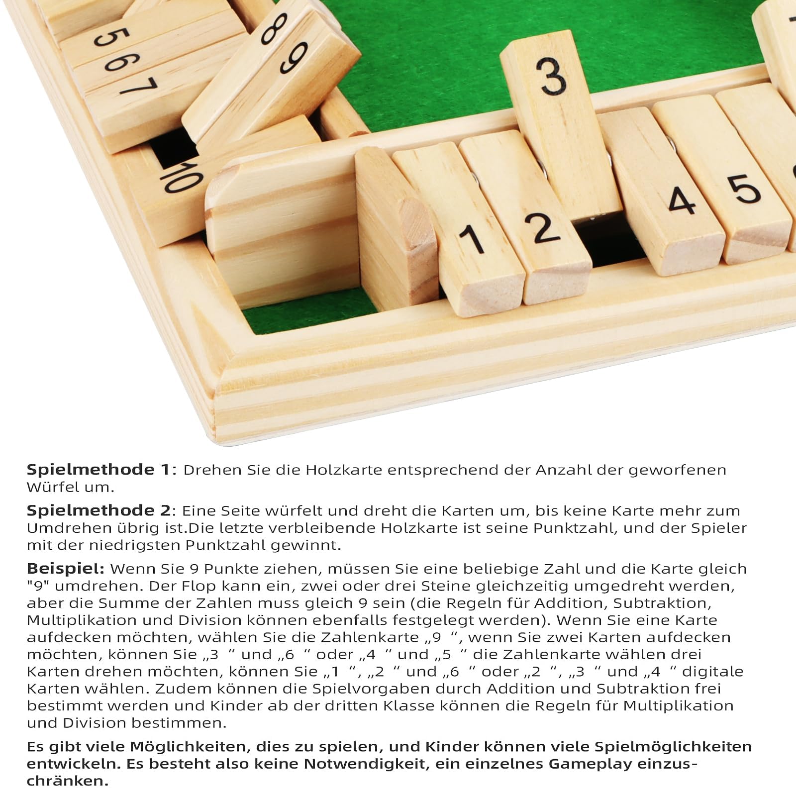 Shut The Box – Jeu De Dés En Bois Pour 4 Joueurs | Jeu De Société Classique Calcul Et Stratégie