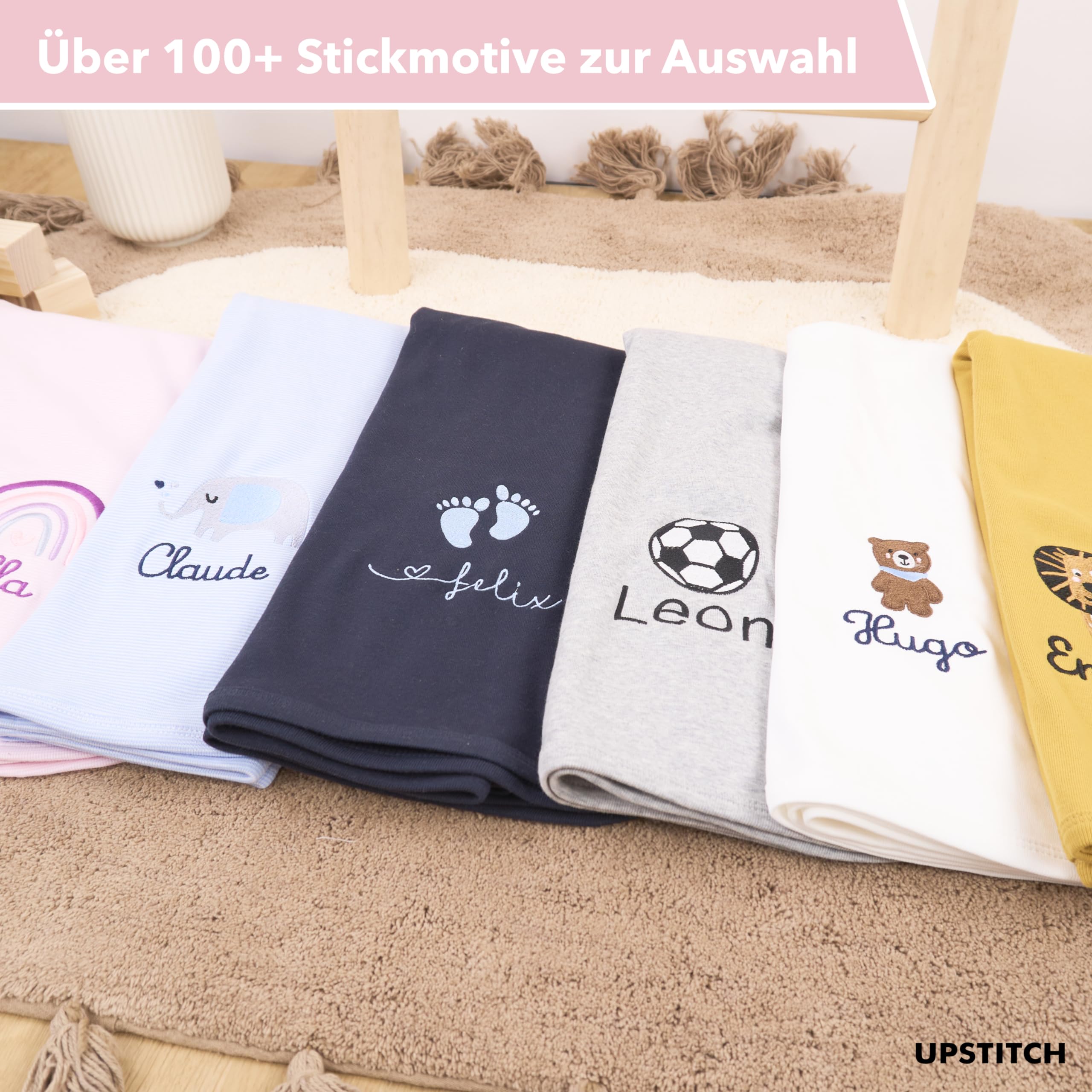 Coperta Con Cappuccio Personalizzata Per Neonato Con Nome E Data Di Nascita - Morbido Nicki 75x75 Cm