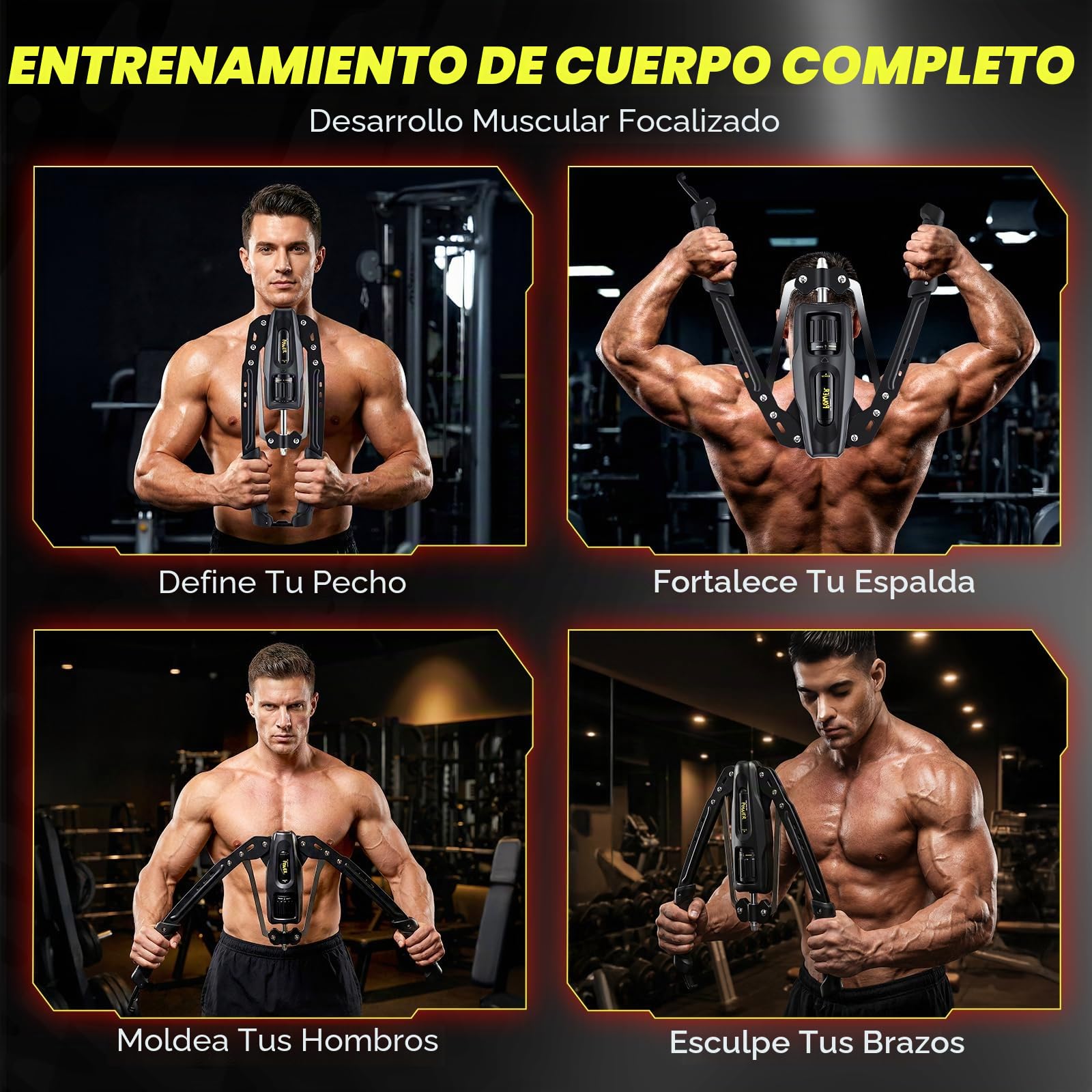 Twister Hidráulico para Brazos–Resistencia Ajustable 10-200 kg, Máquina 2 en 1 para Pecho, Hombros y Bíceps, Entrenamiento Corporal Completo, Equipo de Musculación Plegable para Entrenamiento en Casa