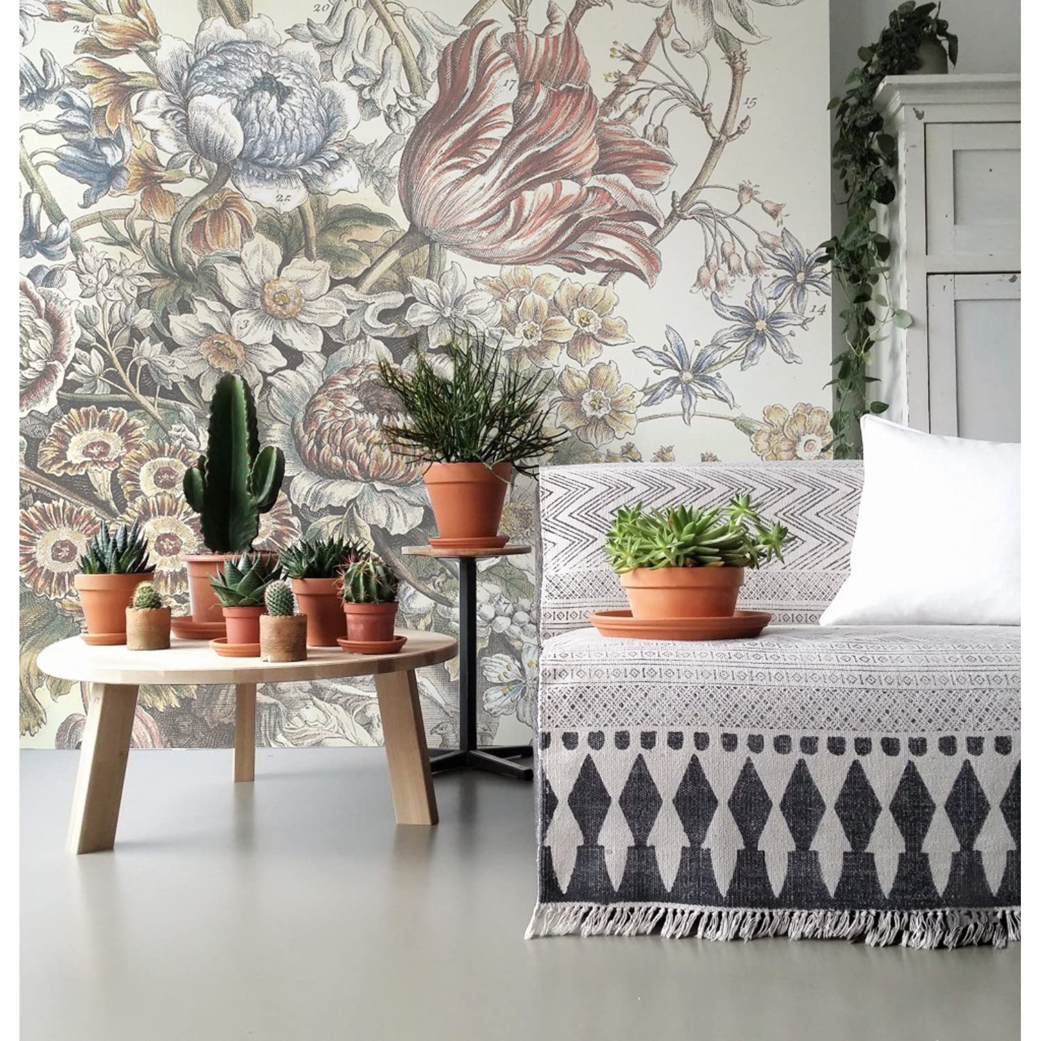 Décoration stickers muraux fleurs de Dutch Field vintage Coloray 416x254 cm