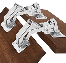 2 Pcs 170 Degree Folding Hinges for Shelves, Silent Hydraulic Door Hinges, Hinges for Furniture, Kitchen Cabinets, Cupboard Shelving Kitchen