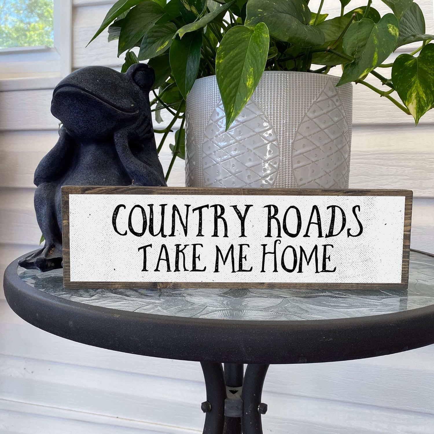 Wood & Metal Southern Sign – Weatherproof Indoor Outdoor Wall Decor – Rustic Charm with "Country Roads Take Me Home" – Gift-Wrapped & Ready to Give - Image 9
