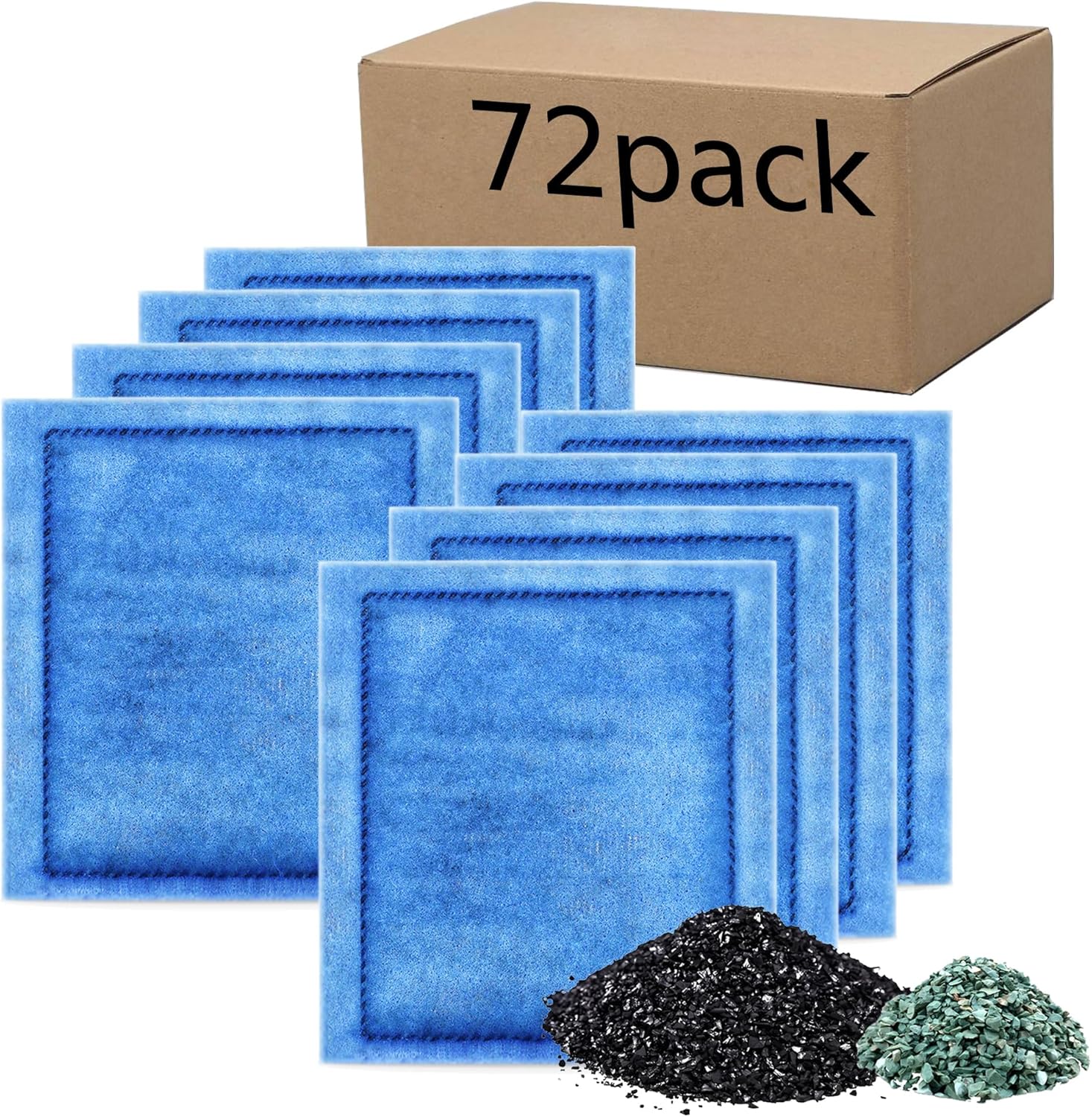 Aquarium 72 Pack Rite-Size C Filter Cartridges with Zeolite, Compatible with Penguin PRO Power Filters 275/375, Power Filters 200/350​