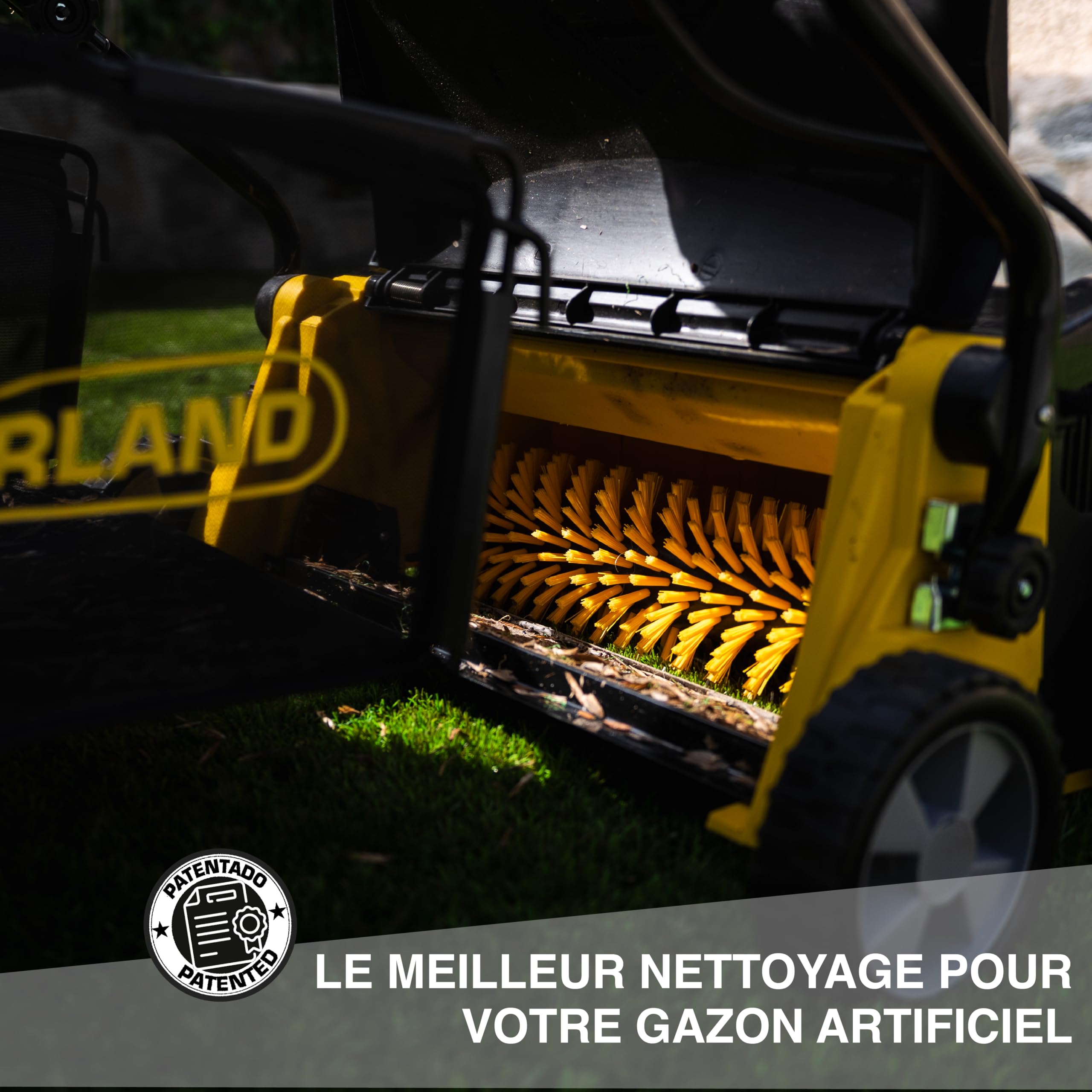 Garland Roll&Comb 402E-V24 Peigne balayeuse gazon artificiel 1 500 W Largeur 36 cm Sac 35 l Guidon oscillant électrique enfichable Idéal pour grands jardins