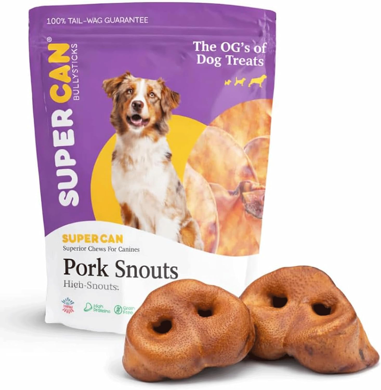 Supercan Pig Ears for Dogs – Natural Dog Chews, Single Ingredient Pork Ear Treats, Long Lasting Dental Chew for Medium & Large Dogs, High Protein, No Additives or Preservatives (Full Ears (100-Pack))