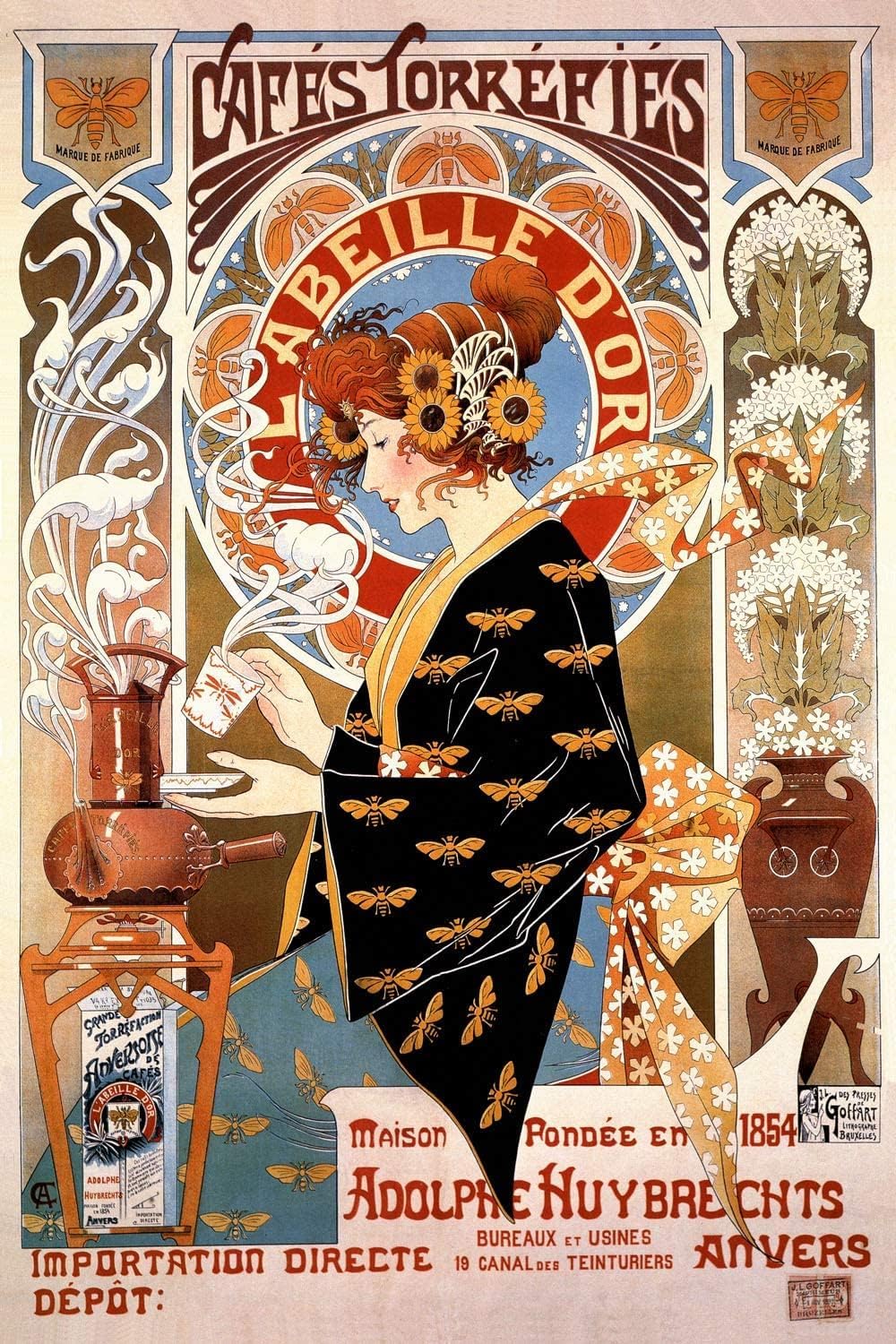 Cafe Torrifies - Labeille D'or - Vintage French Advertising Poster (24 x 36)