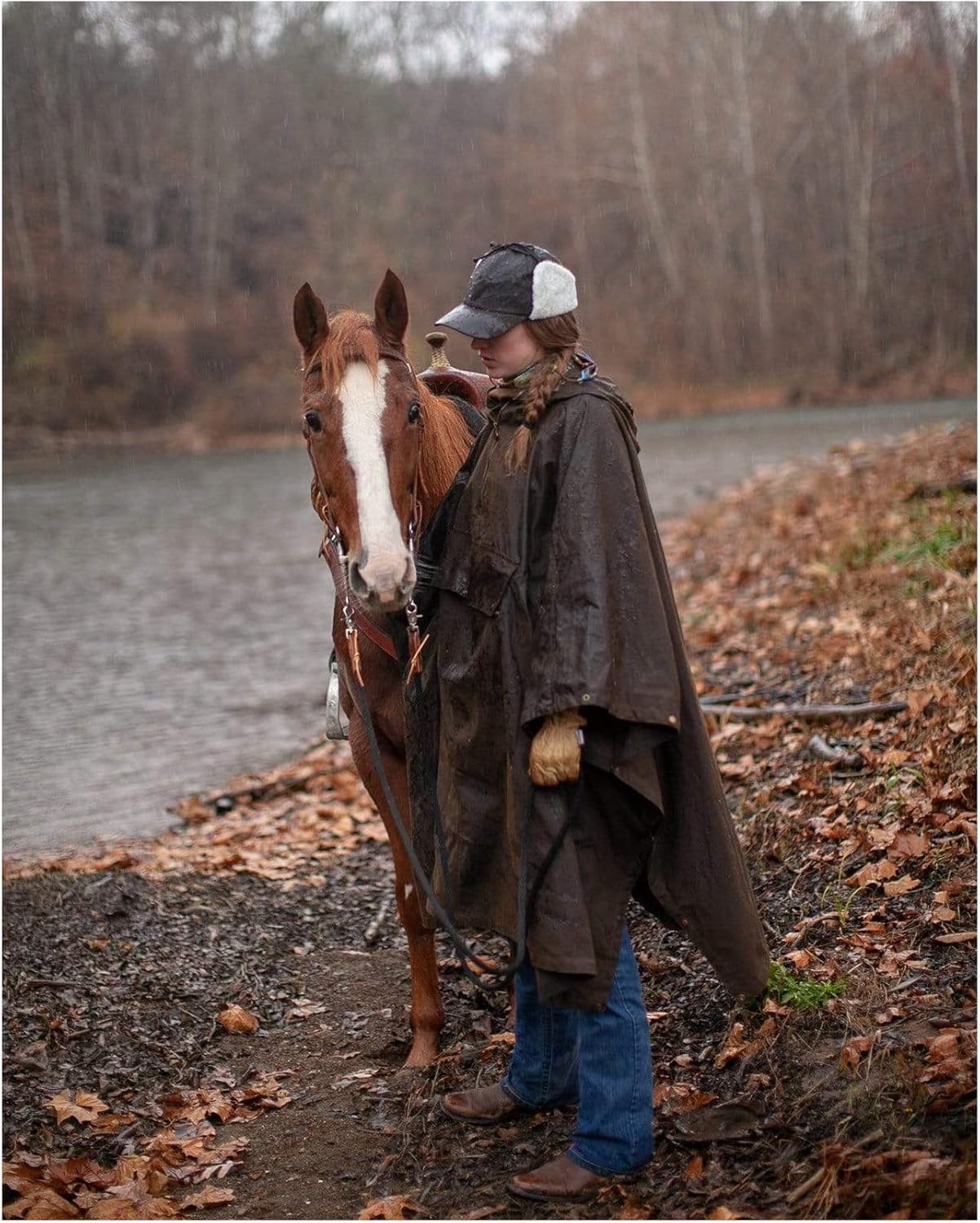 Outback Trading Company mens Cotton Oilskin Poncho - Image 6