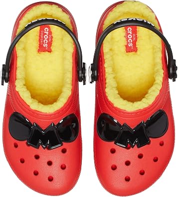 Crocs Kids' Classic Lined Disney Clogs, Mickey and Minnie Mouse Shoes and Slippers