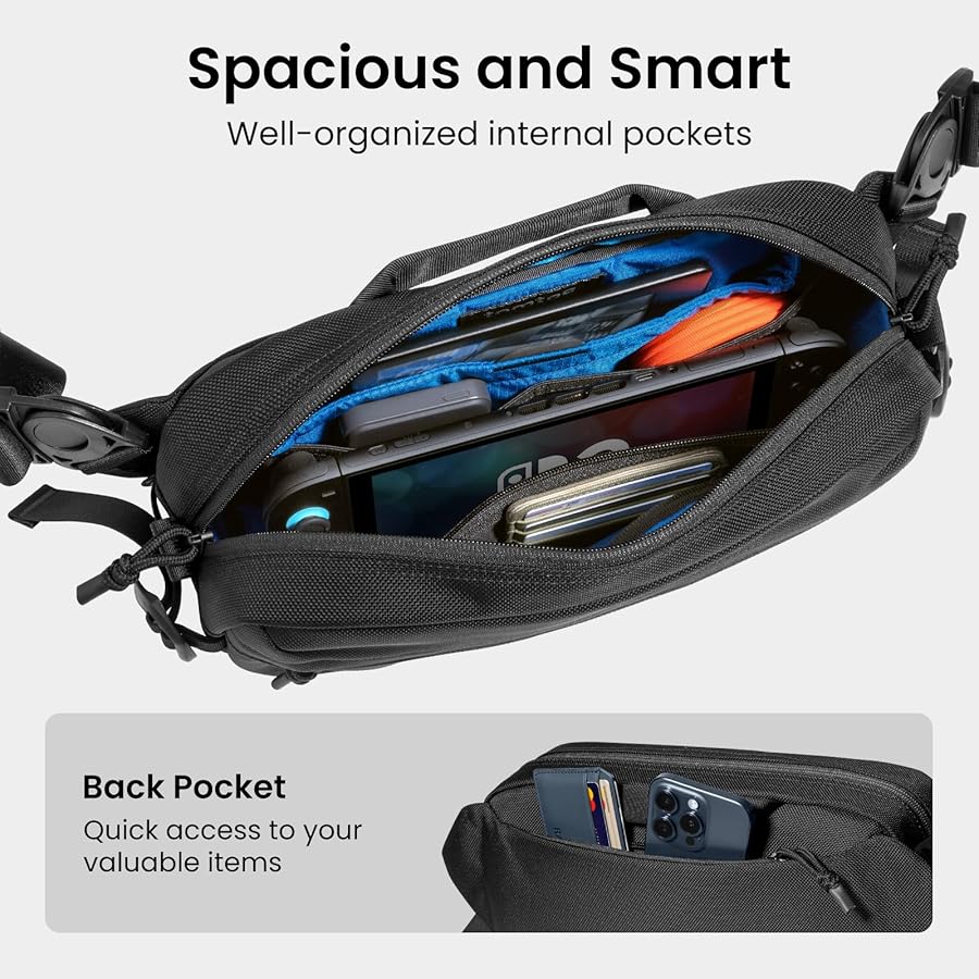 tomtoc 5.5L Sling Bag for Nintendo Switch 2/ROG Xbox Ally X, Heavy