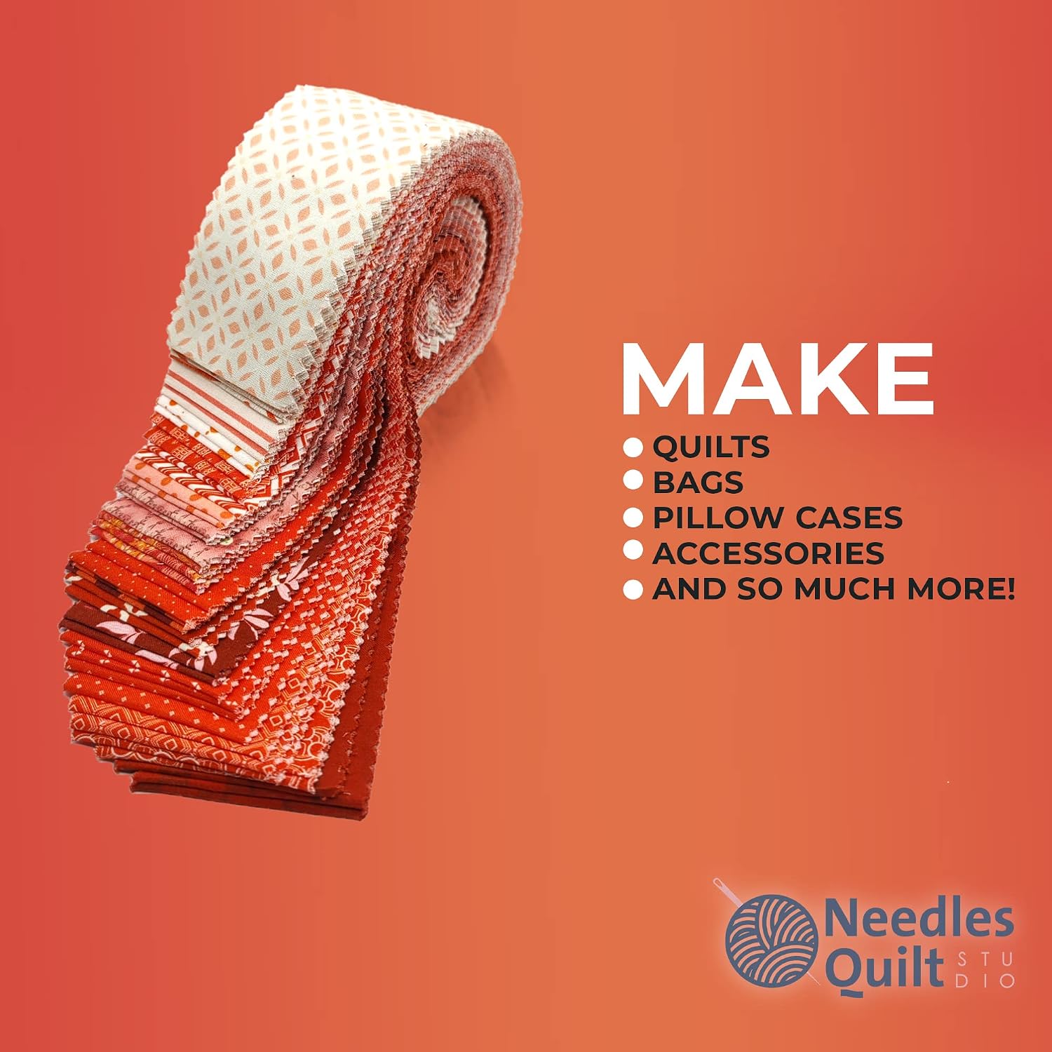 Needles Quilt Studio - 2.5" Precut 40 Fabric Strip Bundle (Tuscan Sunset) | Cotton Strips Bundles for Quilting - Jelly Rolls for Quilting Assortment Fabrics Quilters & Sewing Precuts Cloth for Quilts