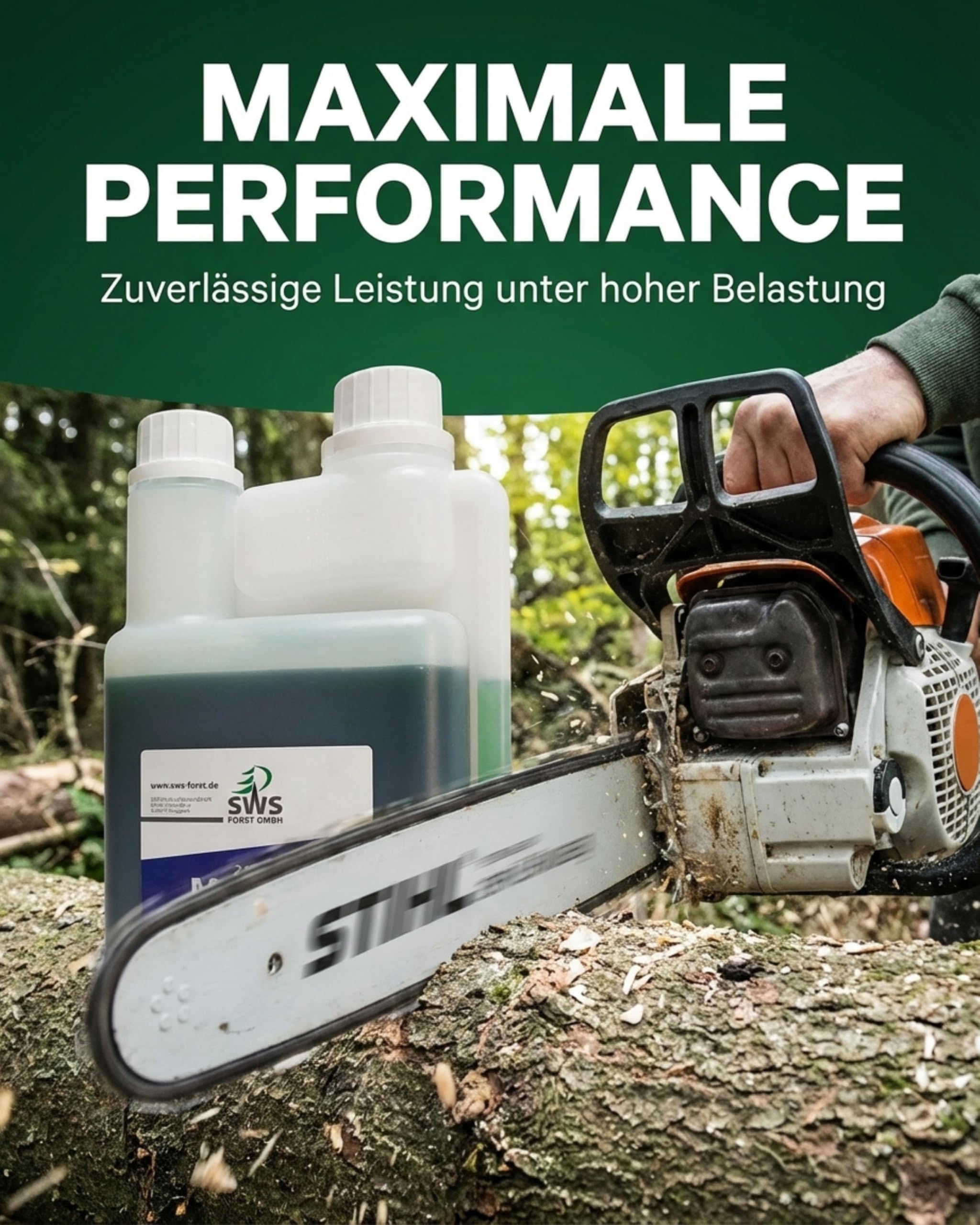 SWS Forst Super-Oil 2-Takt Öl (3x 1 liter) - Zweitaktöl für Motoren - 2 Takt Mischöl teilsynthetisch - Leistungsstarkes Mischöl für zuverlässig geschmierte Motoren