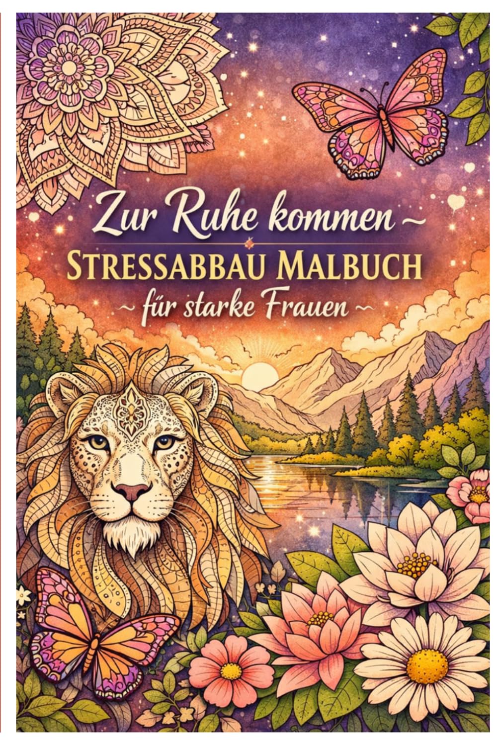 Zur Ruhe kommen – Stressabbau Malbuch für starke Frauen: Entspannung mit Tieren, Landschaften, Blumen & meditativen Mandalas
