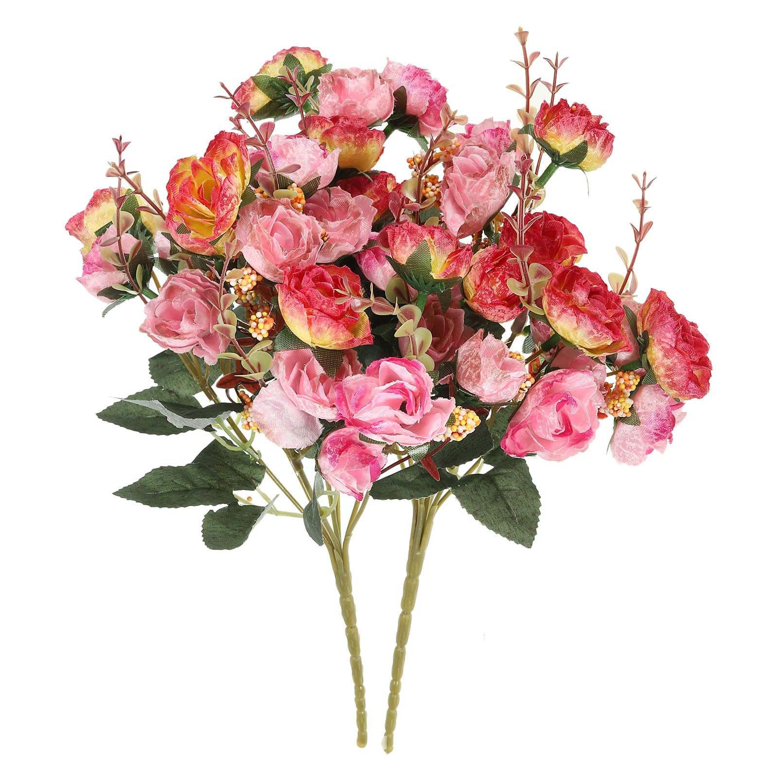 PATIKIL 7 Branch 21 Heads Artificial Silk Mini Rose with Stem