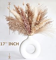 Vista 4 de Decoración de hierba de pampa seca natural, 110 piezas de hierba de pampa que contiene colas de conejo blancas flores secas, flores artificiales