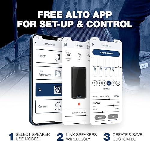 Miniatura 6 de ALTO TS412 2500W 12" Altavoz PA con mezclador de 3 canales, transmisión Bluetooth, conexión inalámbrica de altavoz, aplicación DSP
