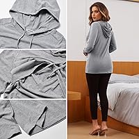 Vista 57 de GINKANA Sudadera con capucha para mujer, manga larga, lactancia materna, ropa casual