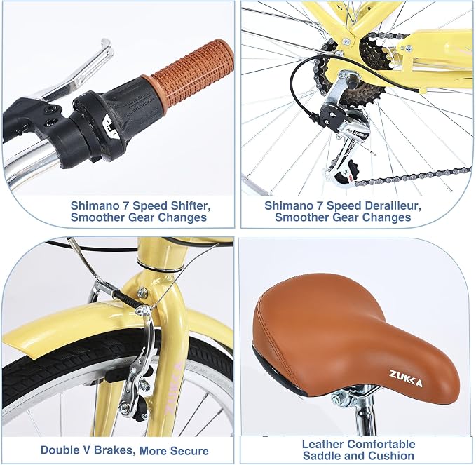 Bicicleta urbana para mujer 24 pulgadas 7 velocidades miniatura 5
