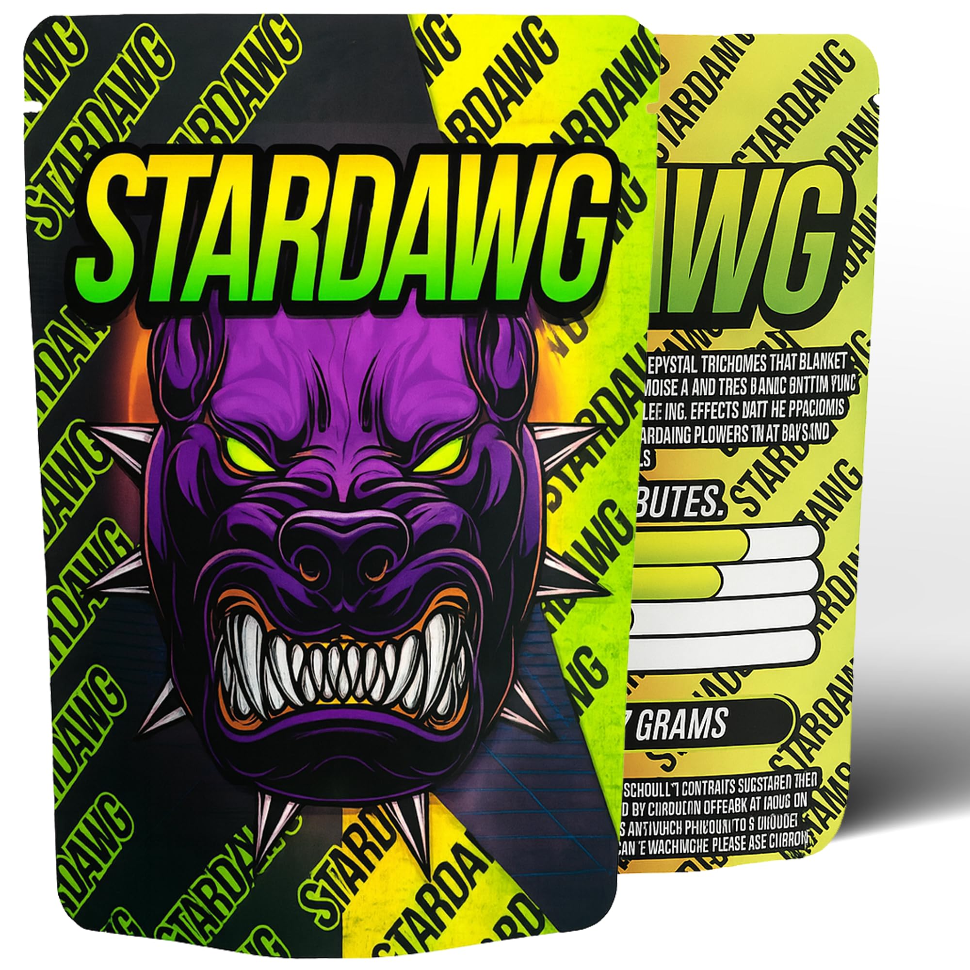 Stardawg - Mylar bags - Resealable foil pouches for food, spices, samples, crafts. 100pcs
