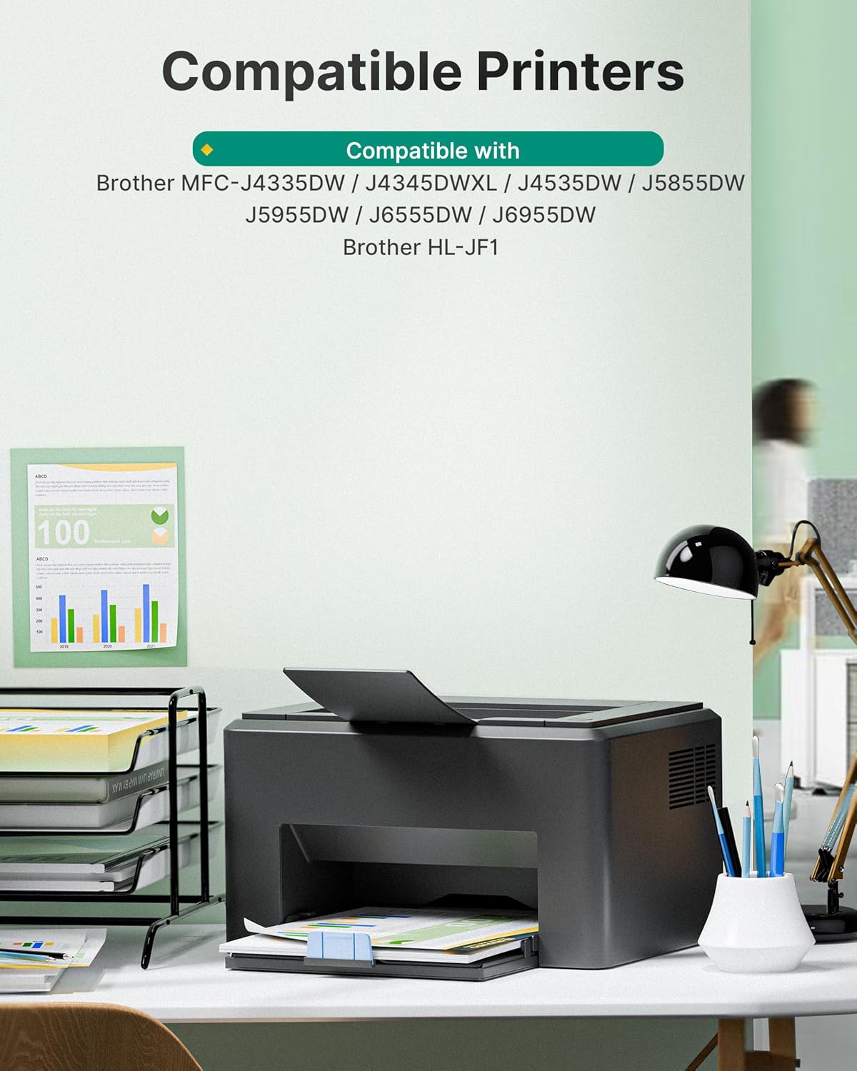 LC406XL LC406 Ink Cartridges for Brother Printer Replacement for Brother LC406 Ink Cartridges LC406 XL LC 406 for Brother MFC-J4335DW MFC-J5855DW MFC-J6555DW MFC-J4535DW MFC-J6955DW MFC-J4345DW, 4P