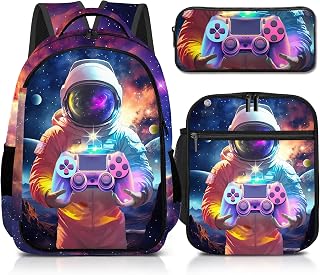 Boys Backpack, Gamer Backpack with Lunch Box and Pencil Case