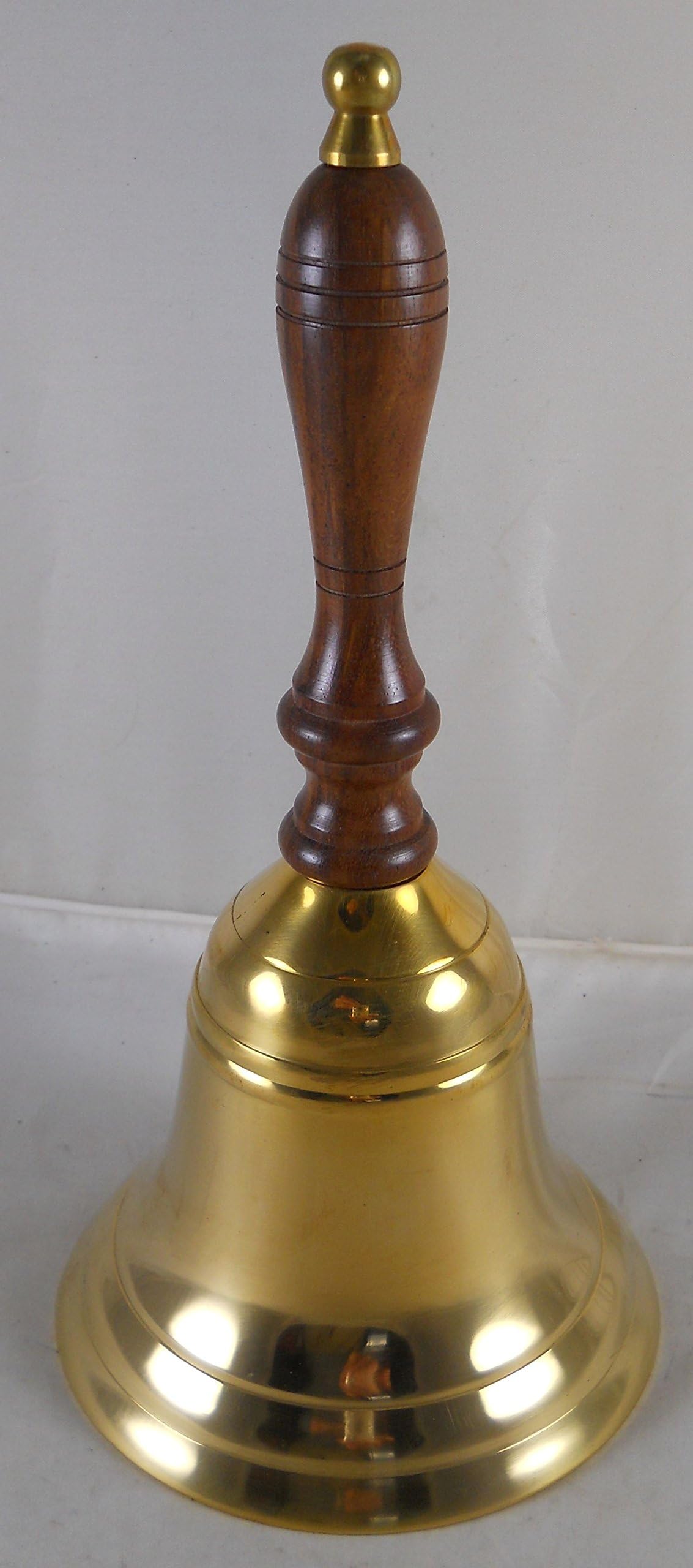 Solid Brass School Bell w/ Wood Handle ~ School Bell