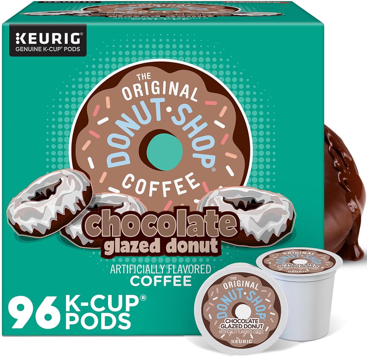 The Original Donut Shop Coffee Chocolate Glazed Donut Keurig Single-Serve K-Cup Pods, Medium Roast Coffee, 96 Count