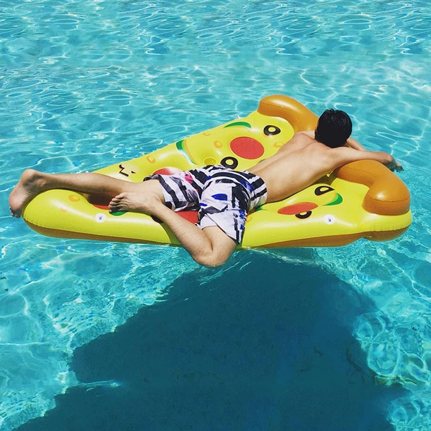 Fila Galleggiante a Forma di Pizza, zattera salotta Sportiva per Acqua Estiva, Galleggiante in Piscina Gonfiabile con Pompa elettrica per la Festa della Piscina LWX