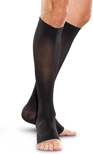 Therafirm Open-Toe Knee High Stockings - 30-40mmHg Firm Compression Support Nylons, HSAFSA Eligible