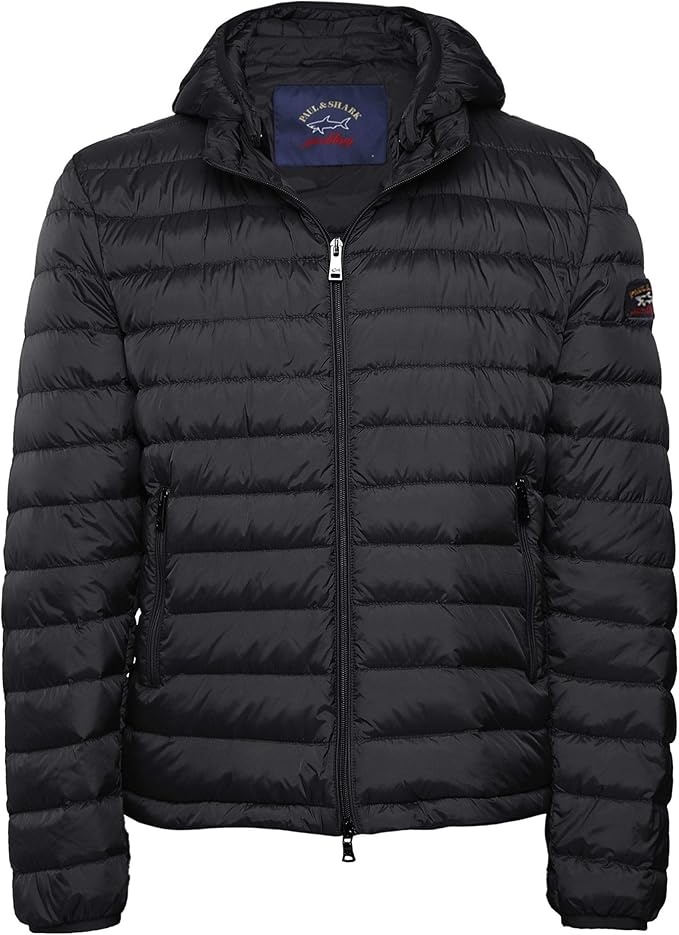 Paul and Shark Men's Lightweight Down Puffer Jacket Black L : Amazon.co ...