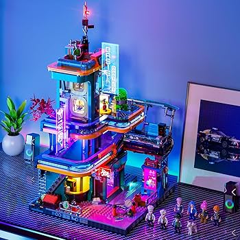 Funwhole Cyberpunk Mansion Lighting Building-Bricks Set