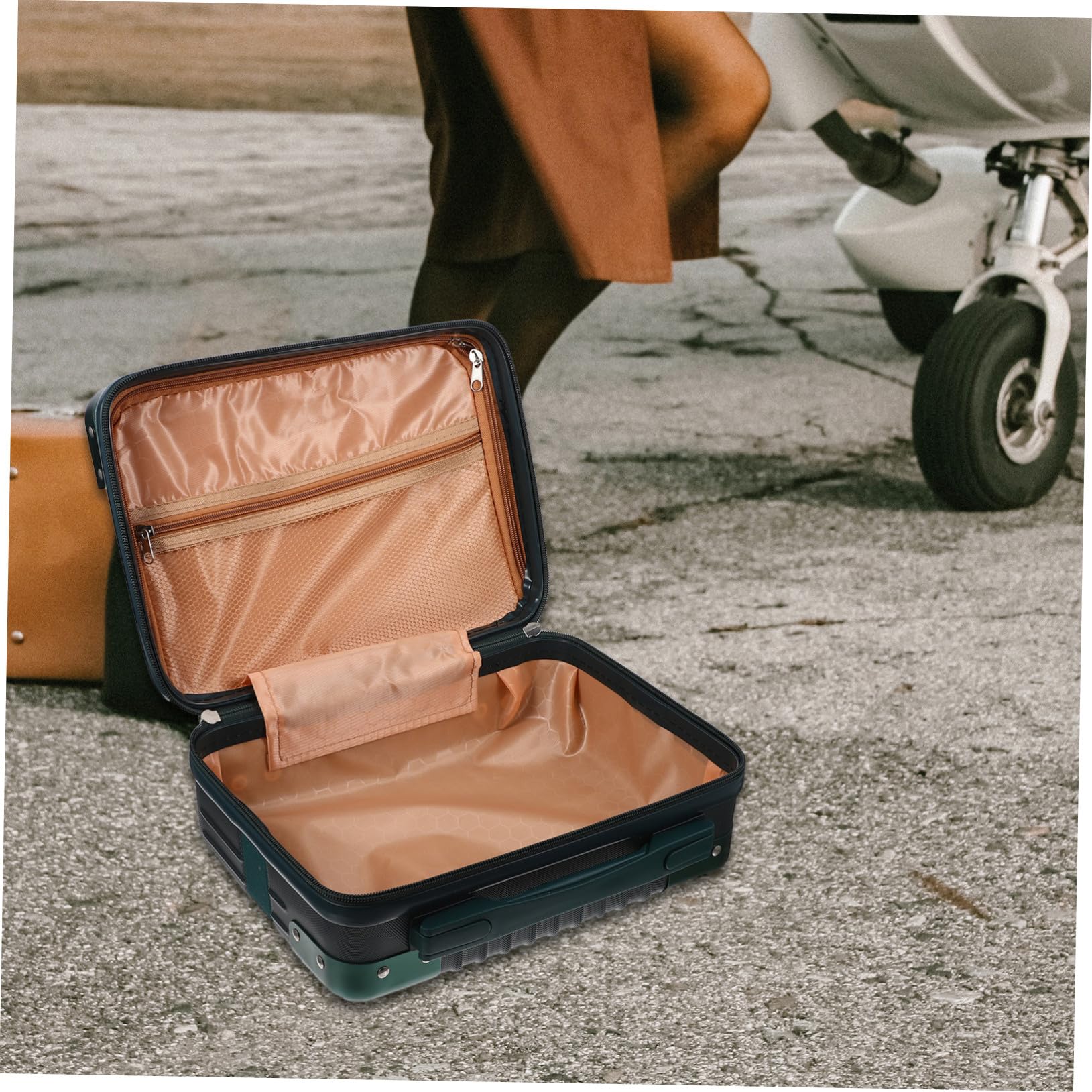 Borsa per Cosmetici da Viaggio 14 Pollici, Custodia per Trucchi Rigida Manico, Porta Trucchi per Donna, Beauty Case Viaggio Chiusura a Cerniera
