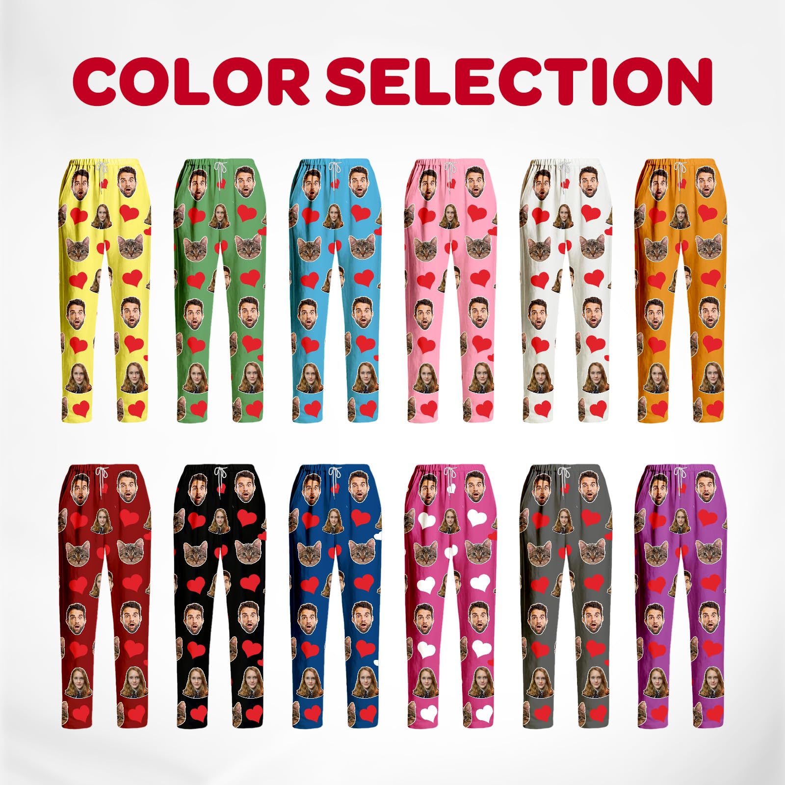 Bemaystar Pantalon de pyjama personnalisé homme & femme – Bas de pyjama avec nom ou texte, idée cadeau originale