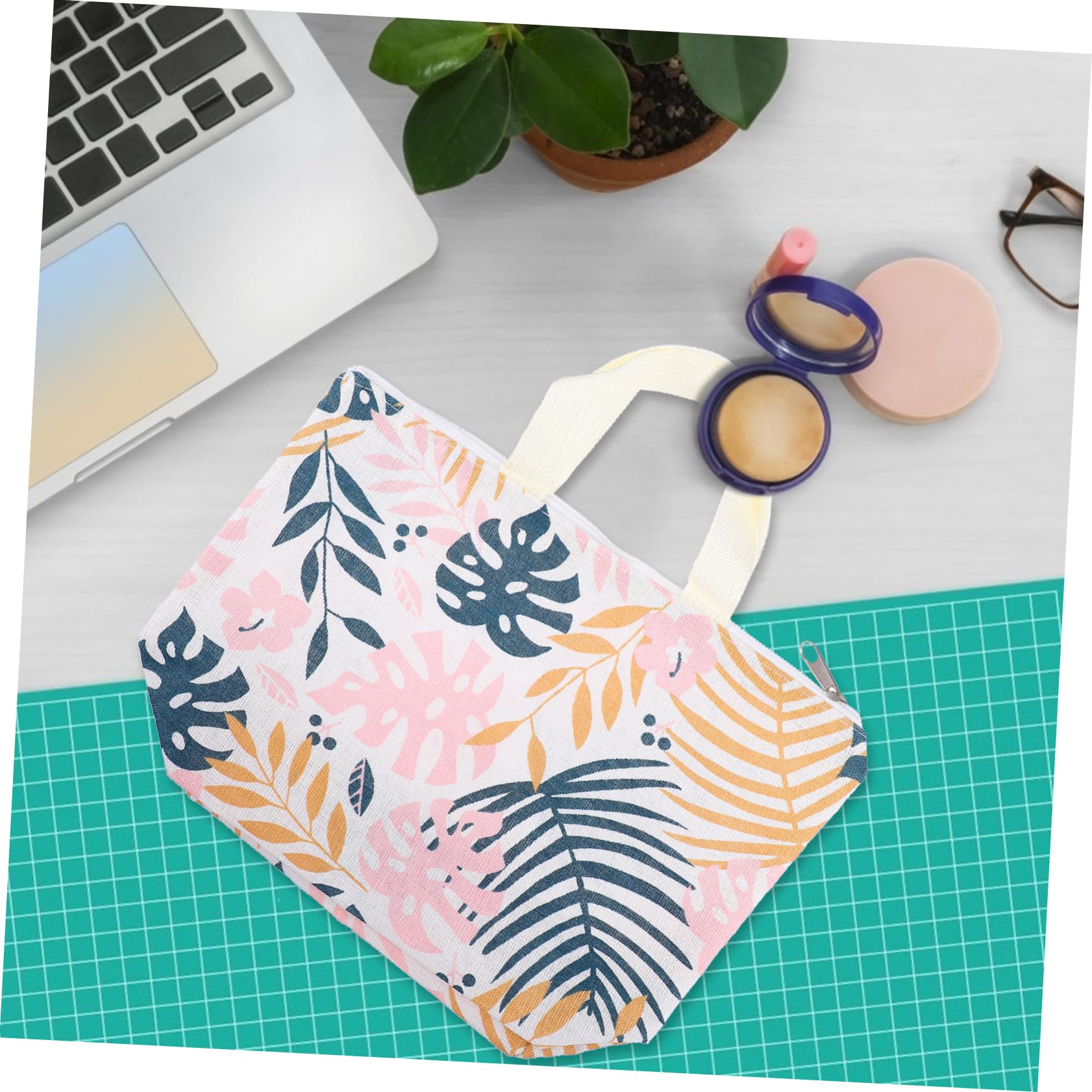 Beavorty 6piezas Bolsa De Maquillaje De Lona Floral Organizador De Cosméticos Portátil para Viajes y Uso Diario Estilo Aleatorio