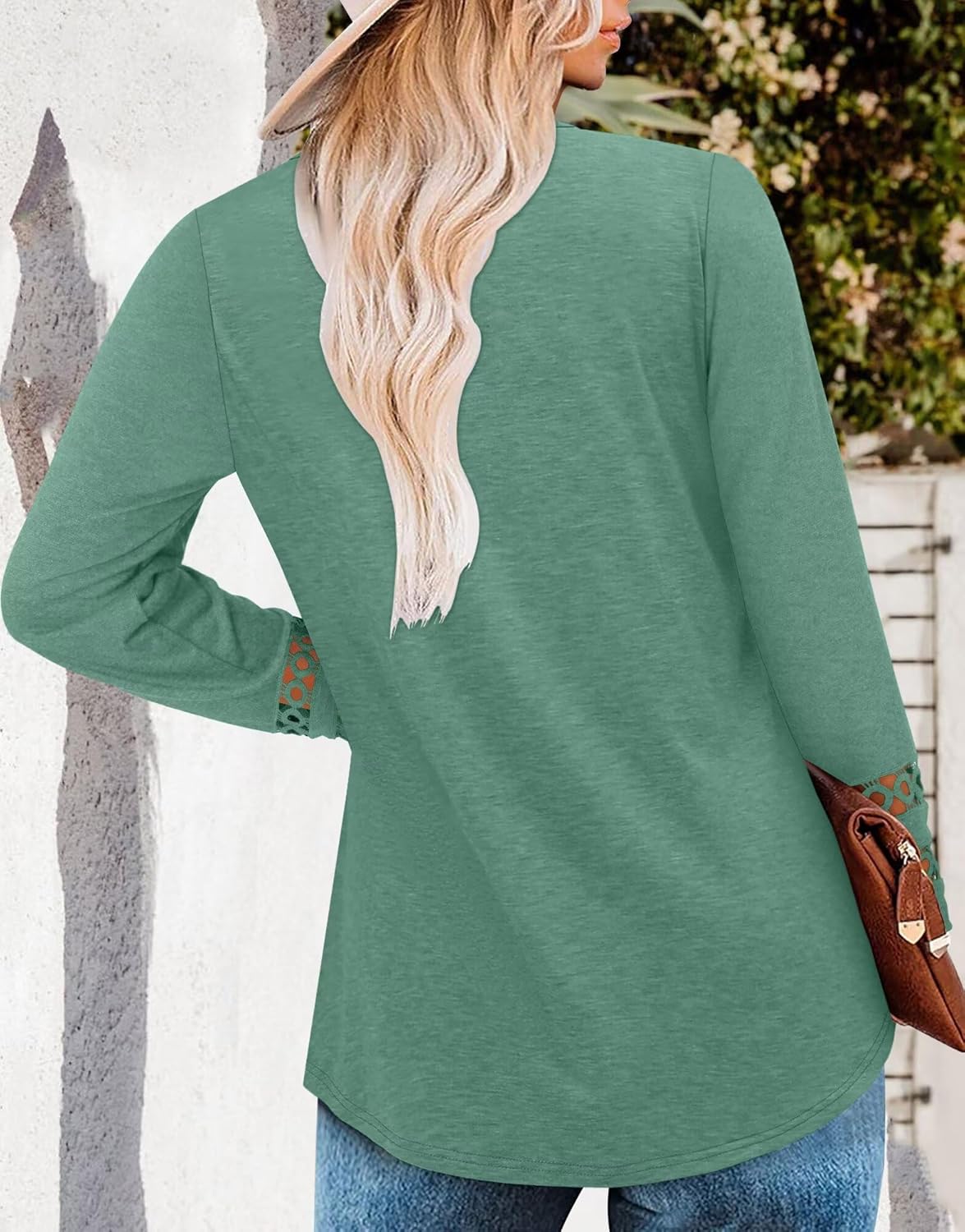 Magritta Womens Long Sleeve Tops 2025 Fall Keyhole-Tie Neck Pleated Tunic Blouses Dressy Casual Business Shirts - Image 5