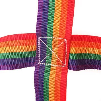Climbing Cargo Net 145X185cm Nylon Kid Rainbow Webbing Net With 5 Triangular Portable Hooks Climbing Rope Ladder Playground Tree House Accessories For Kids More Than 250kg