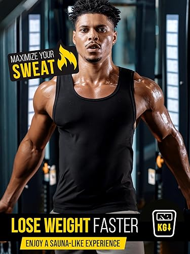 Miniatura 2 de Chaleco de sudor para hombre, aumenta la pérdida de peso con tecnología de sudoración y compresión, chaleco de sauna para hombres (XS-7XL)