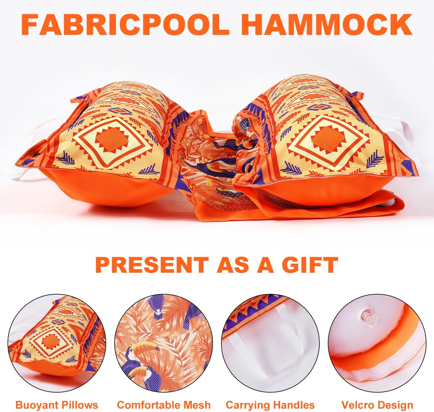 2 Packs Pool Hammock Floats for Adults Iflatable Pool Chair Floats 4-in-1 Multi-Purpose Rafts Lounger Water Hammock for Swimming Pool/Lake/Outdoor/Beach - Image 3