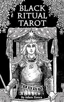 Black Ritual Tarot Monochromatic 78-Card Tarot Deck with 56-Page Booklet Black and White Cards for Shadow Work, Divination, Dark and Light Work, Beginner-Friendly Rider-Waite Based Tarot