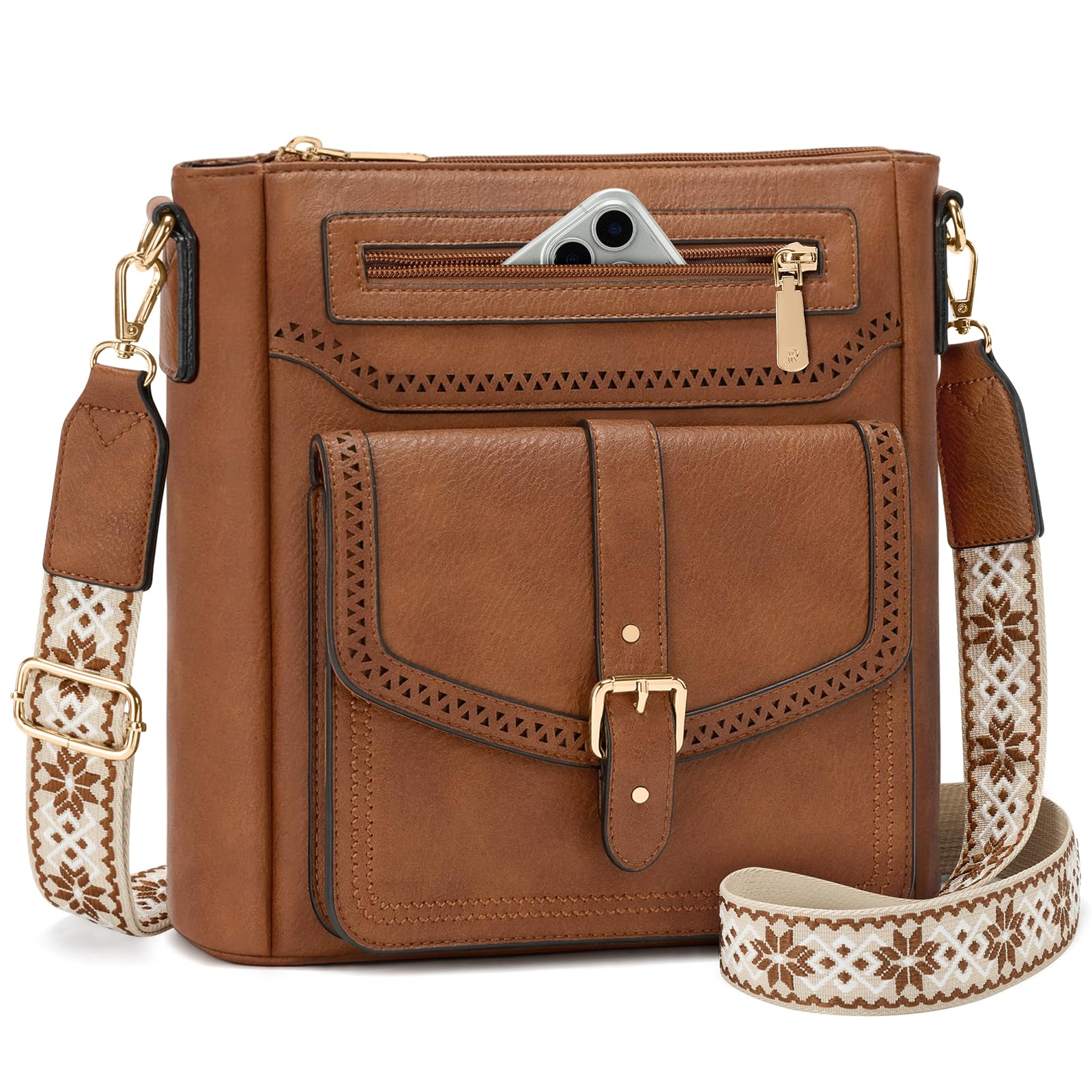RAINSMORE Sac Bandoulière Femme Sac a Main Femme en Cuir PU Souple