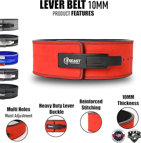 Miniatura 2 de Beast Power Gear Hebilla de palanca para cinturón de levantamiento de pesas, 0.394 in, 0.512 in de grosor y correa libre de 4 pulgadas,