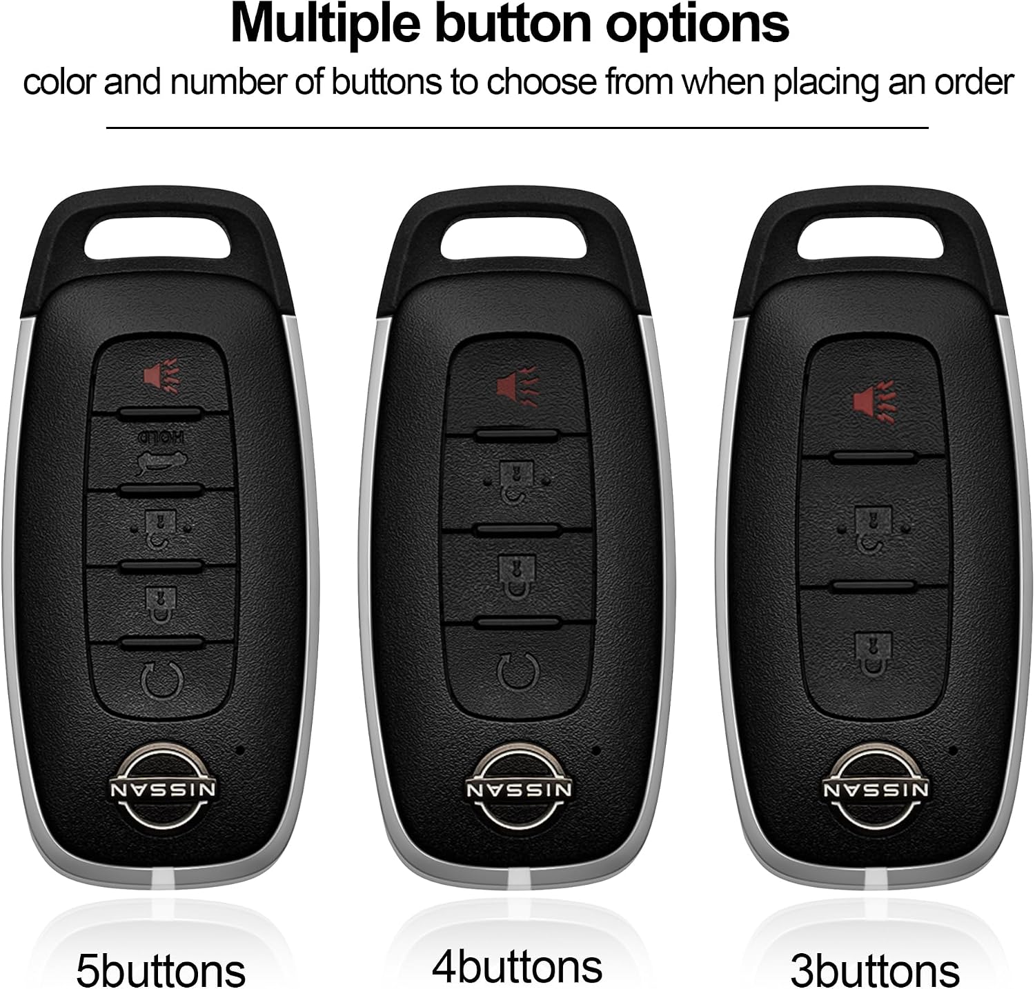 for Nissan Key Fob Cover 2026 2025 2024 2023 Car Key Case 5 Buttons Rogue Armada Pathfinder Versa Accessories