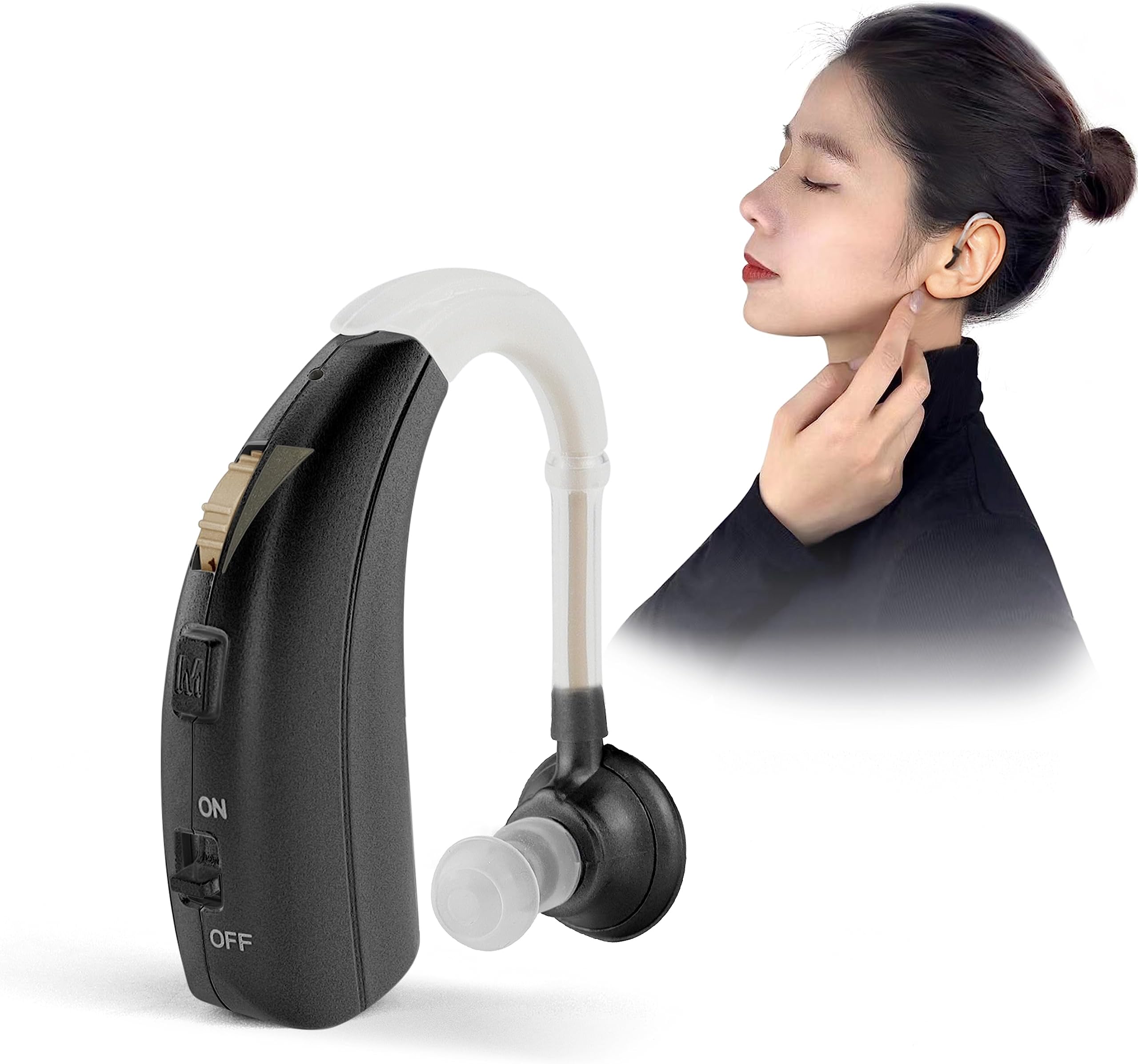 Britzgo Digital Hearing Aids Amplifier Rechargeable with adjustable mode Doctor and Audiologist Designed (Black)