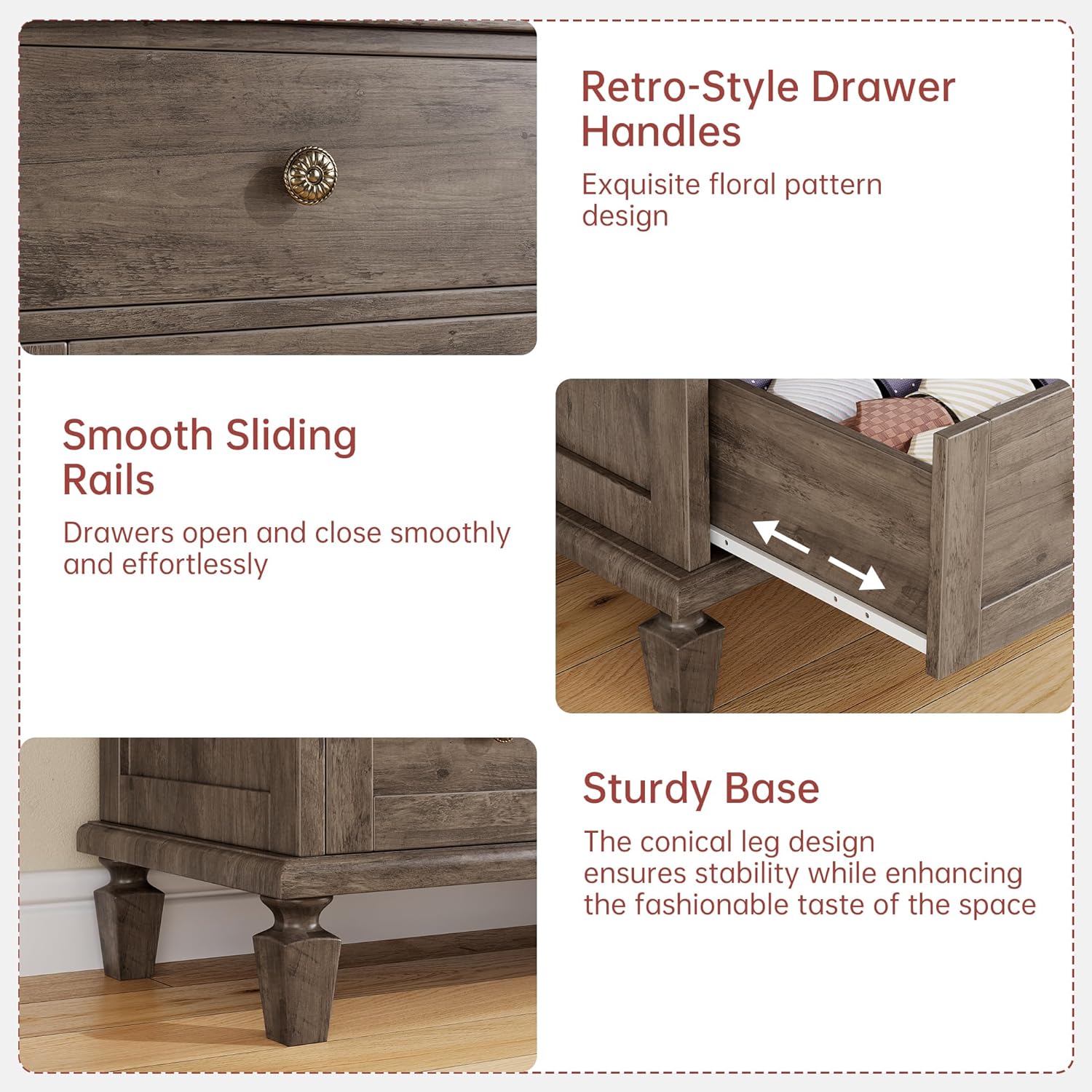 Diagram illustrating the anti-tip safety device for the Garvee dresser.