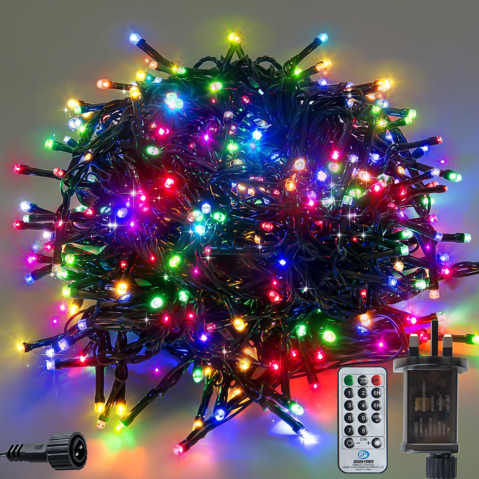 Zbqej Multicolor Christmas Lights,Garden Party Decorative Lighting,Outdoor Indoor Fairy Twinkle Lights Christmas Lights 8 Modes Ip44 Connectable For Bedroom, Garden, Party, Camping (, 300Led/30M)